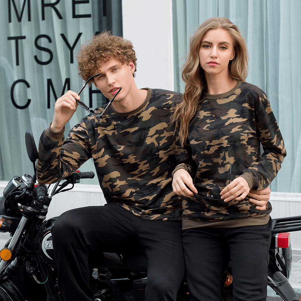 Military Camouflage Couple round Neck Sweater - MRSLM