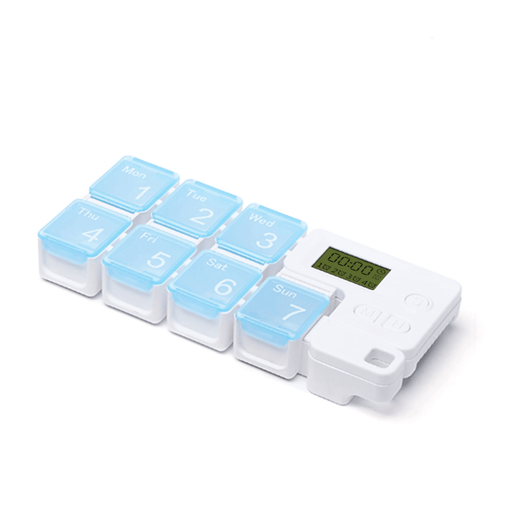 IPREE Smart Pill Storage Box Electronic Timing Reminder Pill Alarm Timing Pill Organizer Tablet Container Case - MRSLM