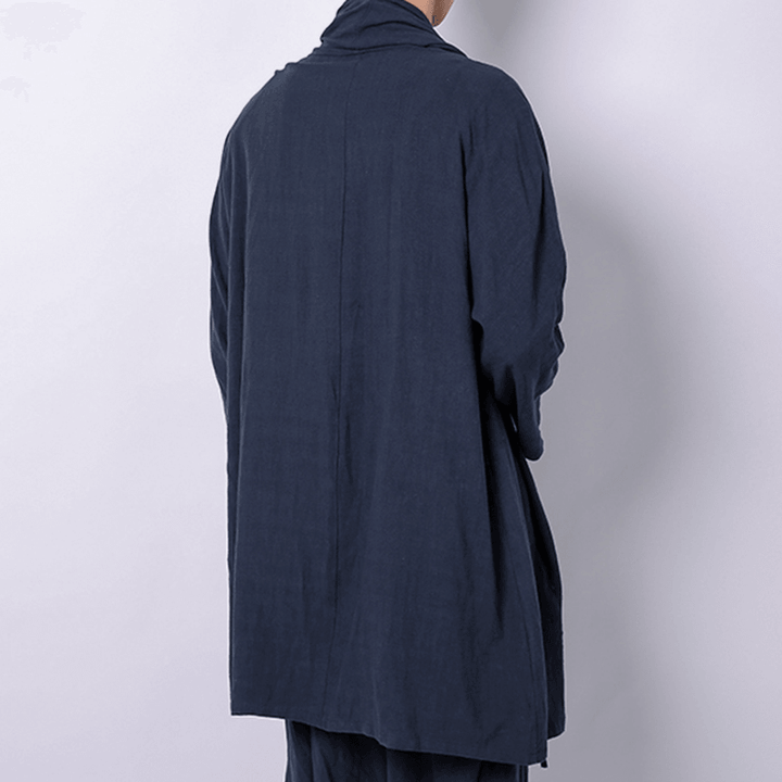 Men'S Long Chinese Style Cardigan Tops Coats - MRSLM