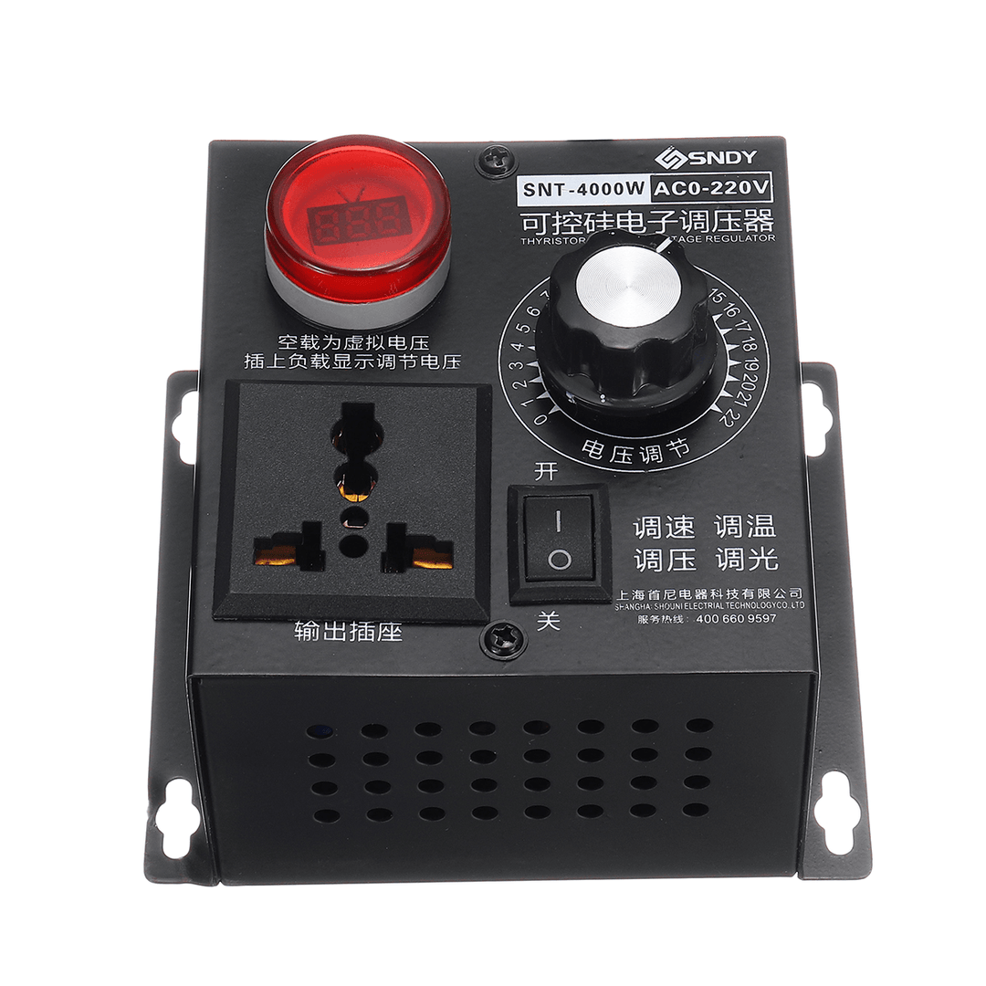 AC 220V 4000W Electronic Variable Voltage Regulator Speed Motor Fan Control Controller - MRSLM