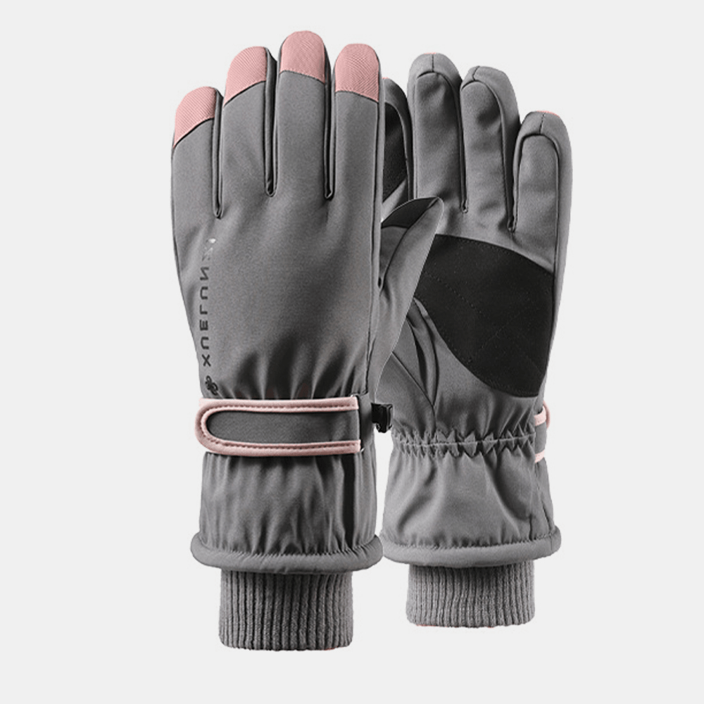 Women Screentouch Windproof Waterproof Riding Skiing Warm Sport Full-Finger Gloves - MRSLM