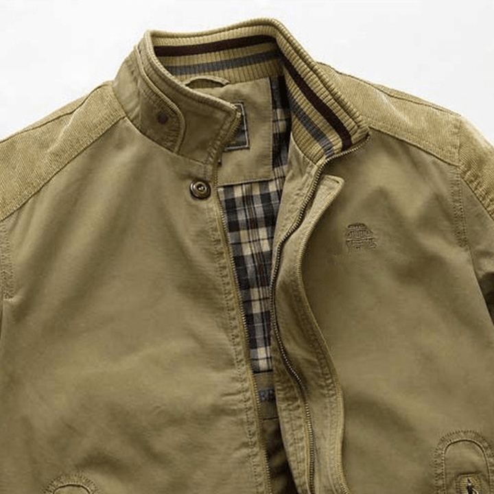 Autumn Size L-5XL 100% Cotton Stand Collar Business Jackets - MRSLM