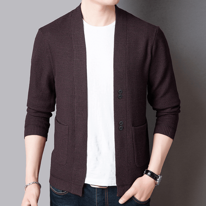 Pure Color Sweater Jacket Men'S Autumn Thin Section - MRSLM