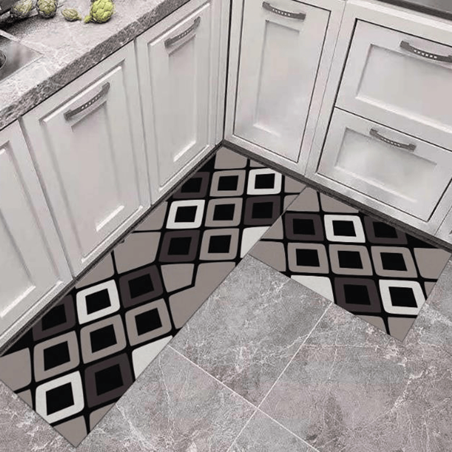 2PCS Kitchen Floor Carpet Area Rug Non-Slip Bathroom Absorbent Pad Mat - MRSLM