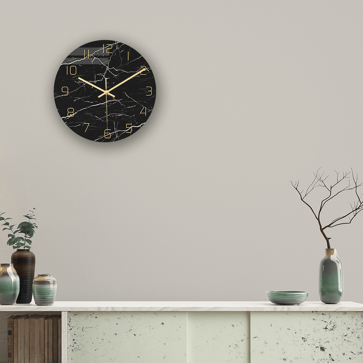 CC010 Creative Marble Pattern Wall Clock Mute Wall Clock Quartz Wall Clock for Home Office Decorations - MRSLM