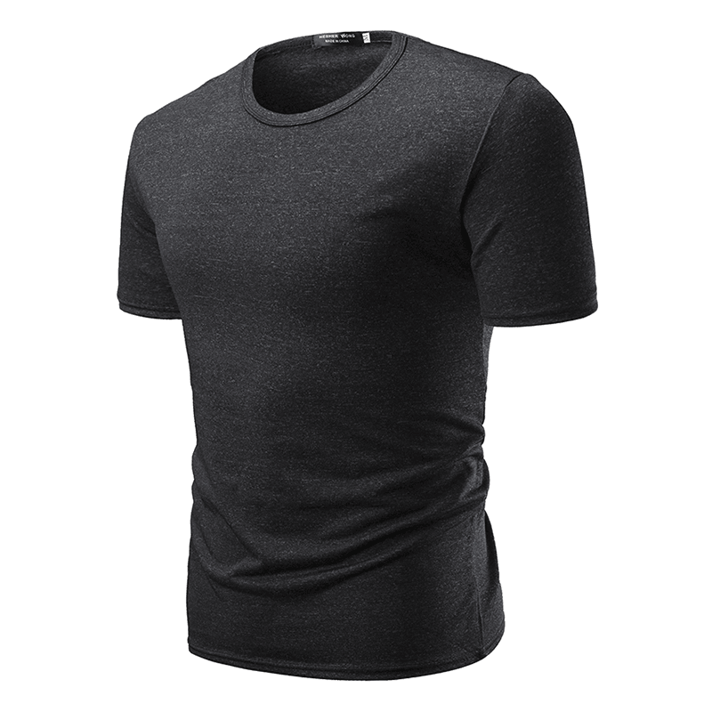 R Mens Cotton Short Sleeve O-Neck Slim T-Shirts - MRSLM