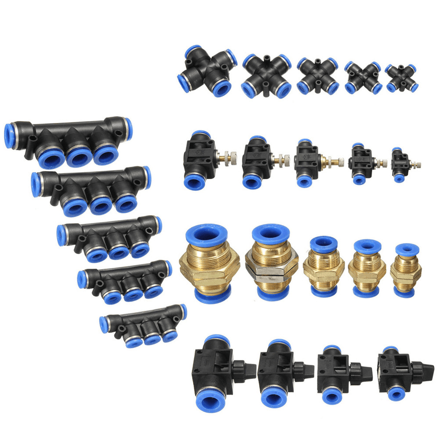 Pneumatic Connector Pneumatic Push in Fittings for Air/Water Hose and Tube All Sizes Available - MRSLM