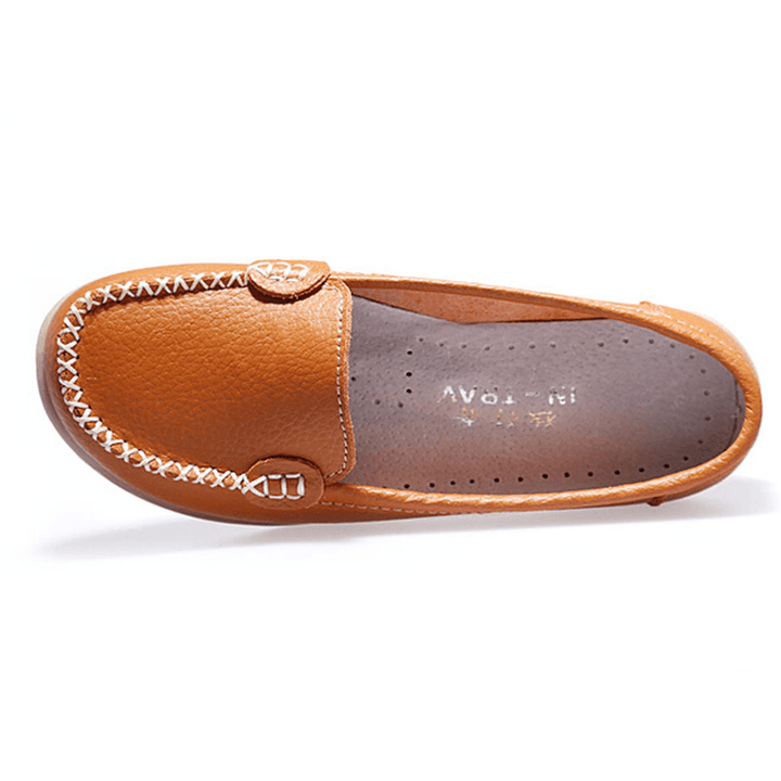 Women Casual Flats round Toe Loafers Soft Sole Slip on Flat Loafers - MRSLM