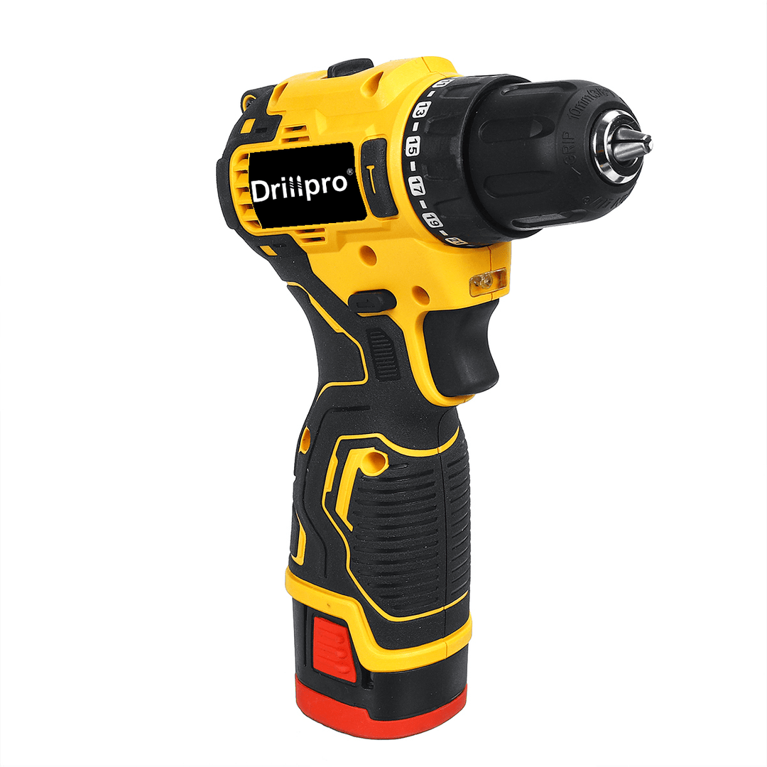 Drillpro 18V Brushless Electric Drill Driver Cordless Rechargeable Screwdriver W/ 1 or 2 Battery - MRSLM