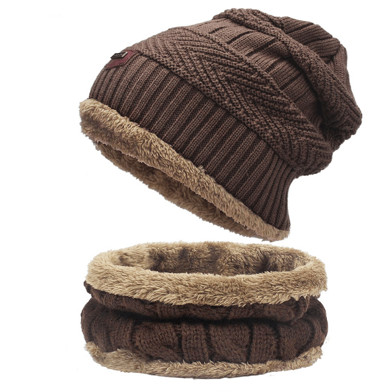 Autumn Winter Hats and Scarves for Men and Women with Velvet Thick - MRSLM