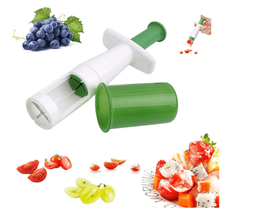 1PC Slicer Grape Small Tomato Slicer for Salad Kitchen Infant Food Supplement Tool ABS Stainless Steel Fruit Slicing Tool - MRSLM