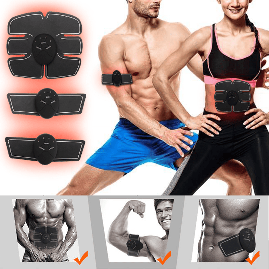 6 Modes Smart Abdominal Muscle Trainer Abdomen Arm Shoulder Strength Fitness Exercise Tool ABS Stimulator - MRSLM