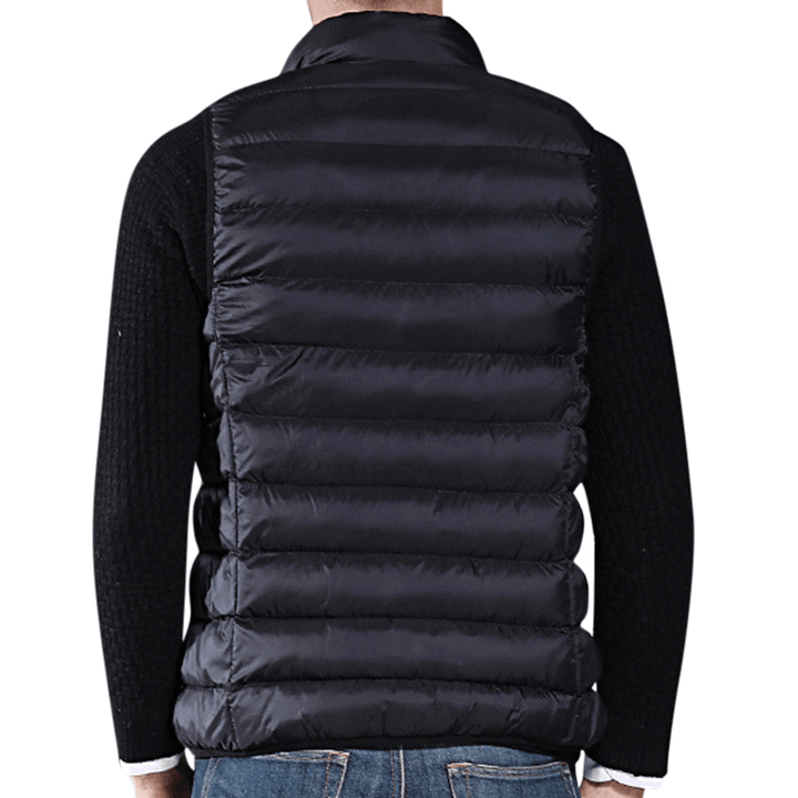 Mens Winter Lightweight Thin Sleeveless Zipper Warm Vest - MRSLM
