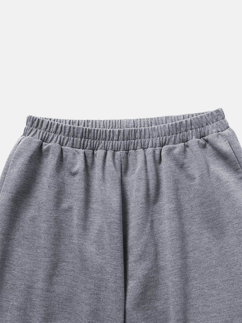 Women Solid Color Elastic Waist Pocket Casual Cargo Pants - MRSLM
