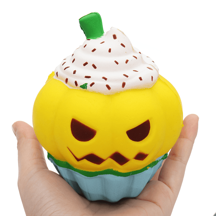 3PCS Halloween Pumpkin Ice Cream Squishy 13*10CM Slow Rising Soft Toy with Packaging - MRSLM