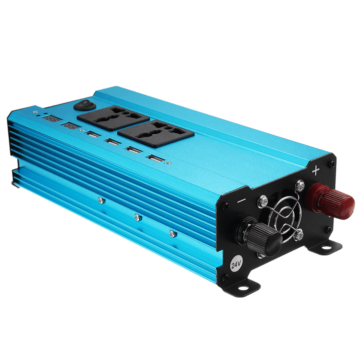 4000W 12V/24V DC to 110V/220V AC Solar Power Inverter LED Modified Sine Wave Converter Blue - MRSLM