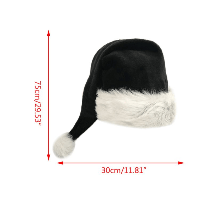 Black Plush Hat Adult Christmas - MRSLM