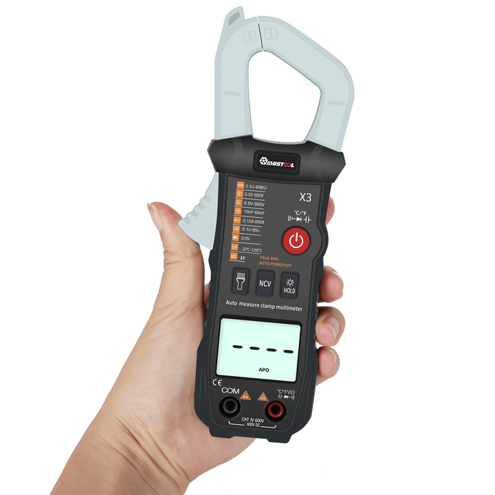 MUSTOOL X3 Fully Intelligent True RMS Clamp Meter 6000 Counts Automatic Identification Digital Multimeter with NCV ℃/℉ Resistor / Diode / On-Off Test / Capacitor Test - MRSLM