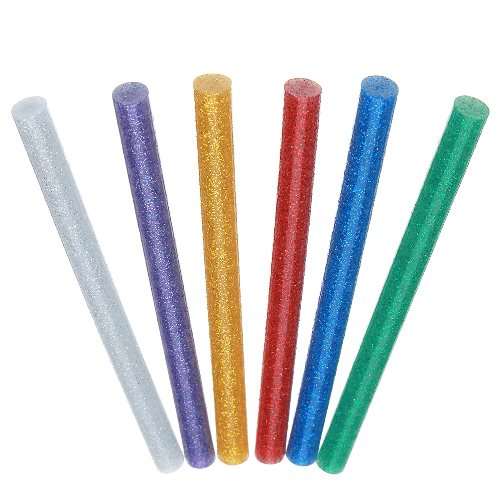 10Pcs 7Mmx100Mm Colorful Glitter Hot Melt Glue Stick Colorant DIY Crafts Repair Model Adhesive Sticks - MRSLM