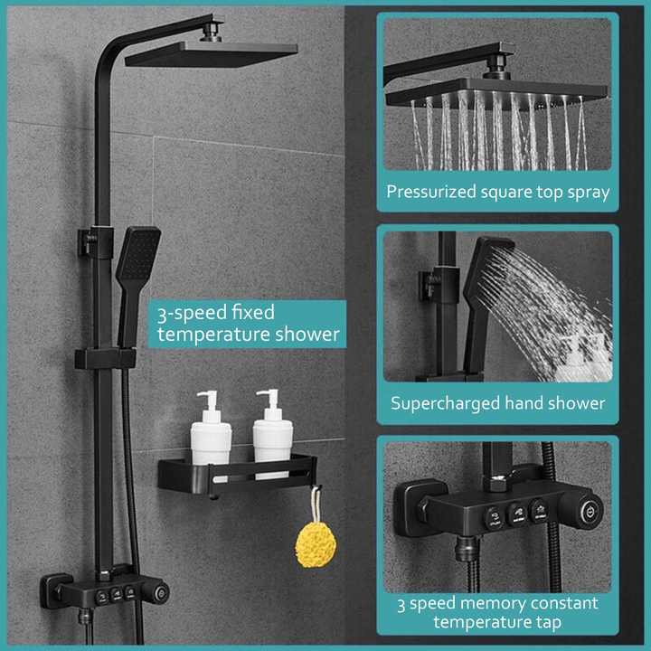 Bakeey Bathroom Smart Thermostatic Shower Button All-Copper Faucet Shower Set for Household Toilet - MRSLM