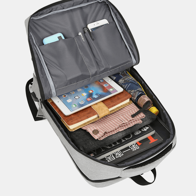 Men USB Charging Waterproof Large Capacity Business Travel 16 Inch Laptop Bag Travel Bag Backpack - MRSLM