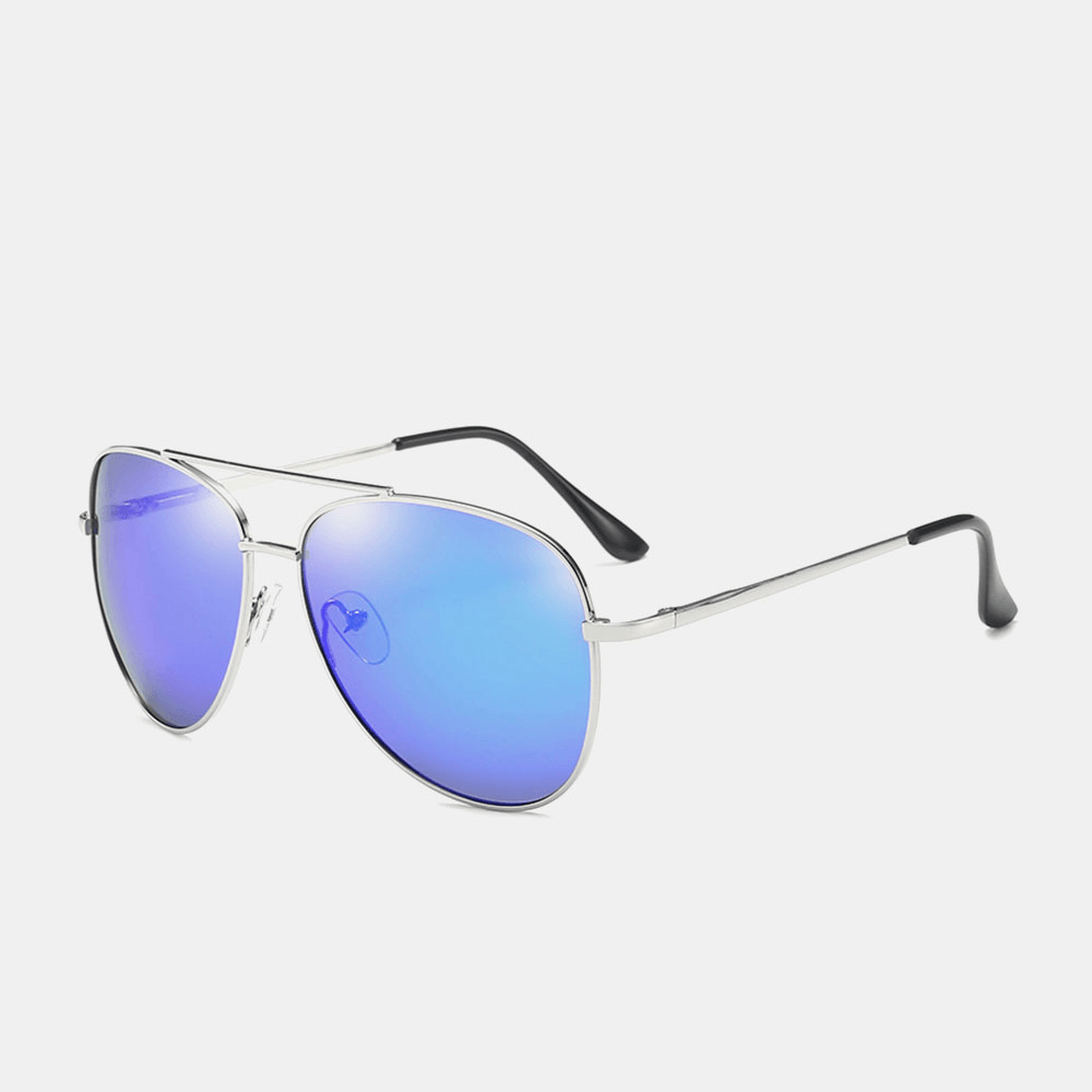 Men Metal Full Frame Narrow Sides Double Bridge UV Protection Sunglasses - MRSLM