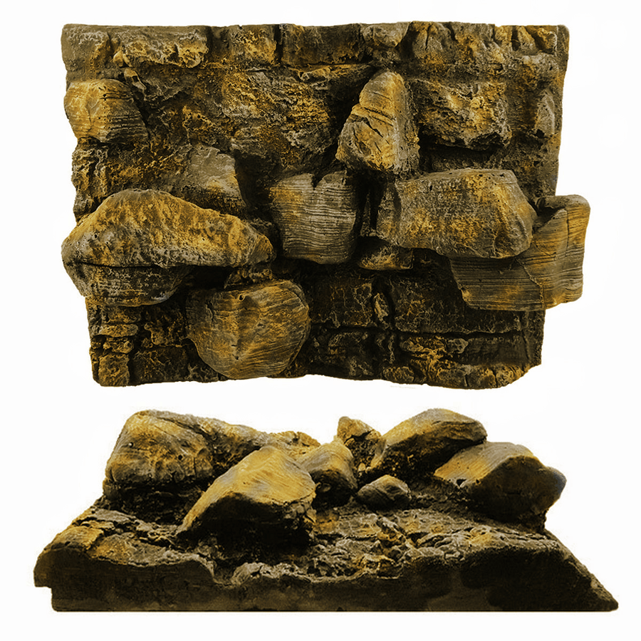 3D PU Rock Stone Aquarium Background Backdrop Reptile Board Fish Tank Decorations - MRSLM