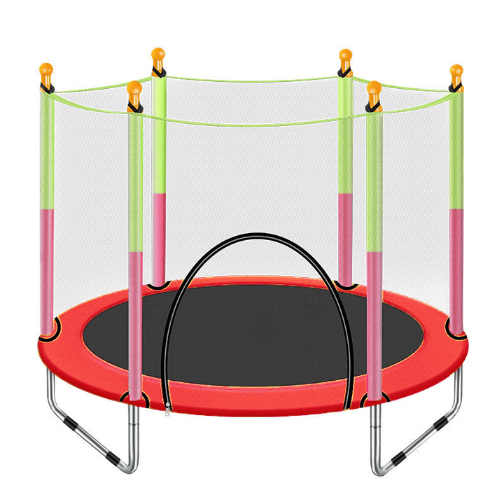 Kids Trampoline with Enclosure Safety Net Jumping Mat Spring Cover Padding - MRSLM