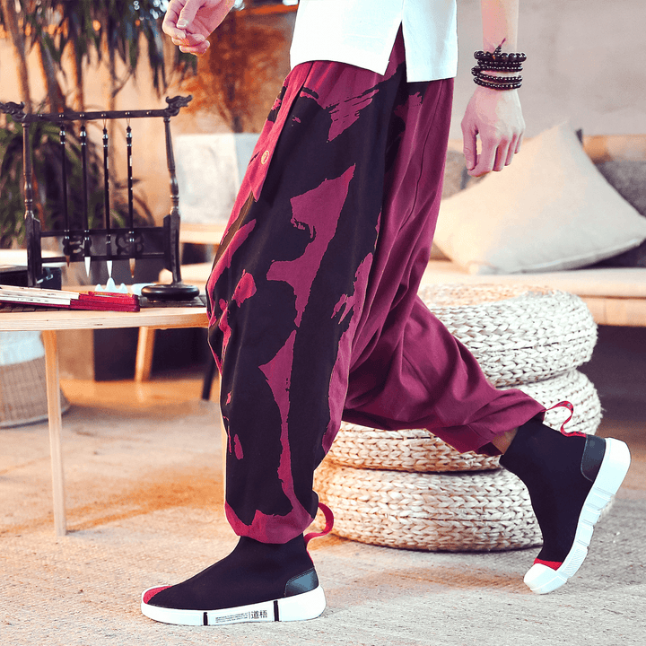 Loose Cropped Trousers with Bouquet Feet Trousers Men - MRSLM