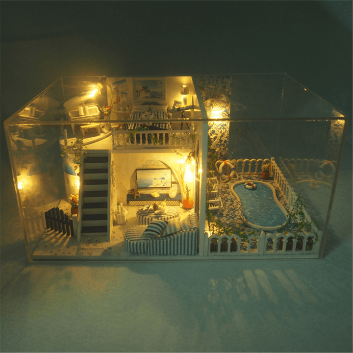 DIY Dolls House Handcraft Light Furniture Kids Toys Gifts Project Miniature Kit - MRSLM
