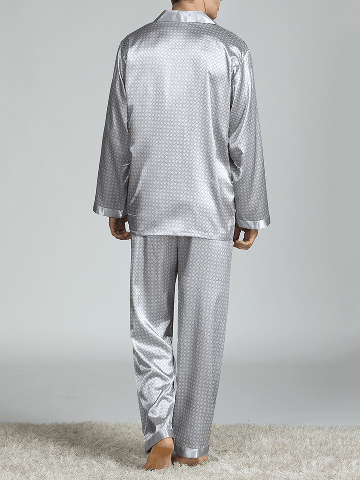 Smooth Silk Lepal Collar Pajamas Set - MRSLM