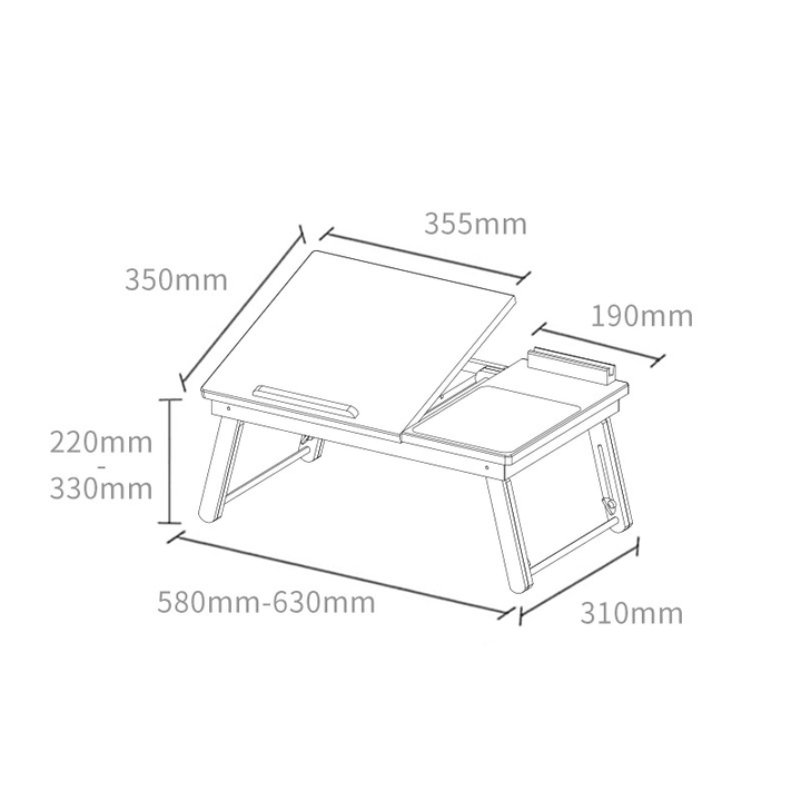 Chengshe Foldable Laptop Desk Bed Study Desk Adjustable Height From - MRSLM