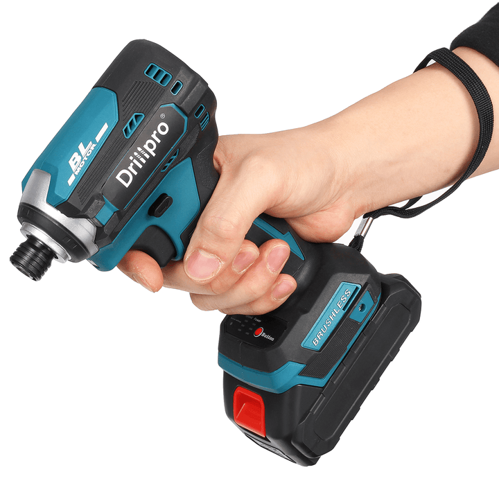 Drillpro 3 Light Brushless Electric Screwdriver Cordless Rechargeable Power Tool W/ 1/2Pcs Battery Also for Makita 18V Battery - MRSLM