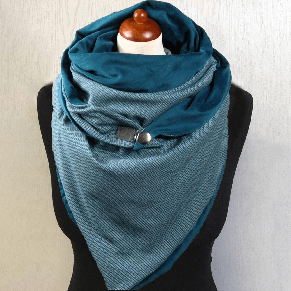 Women Cotton plus Thick Keep Warm Winter Outdoor Casual Solid Color Multi-Purpose Scarf Shawl - MRSLM