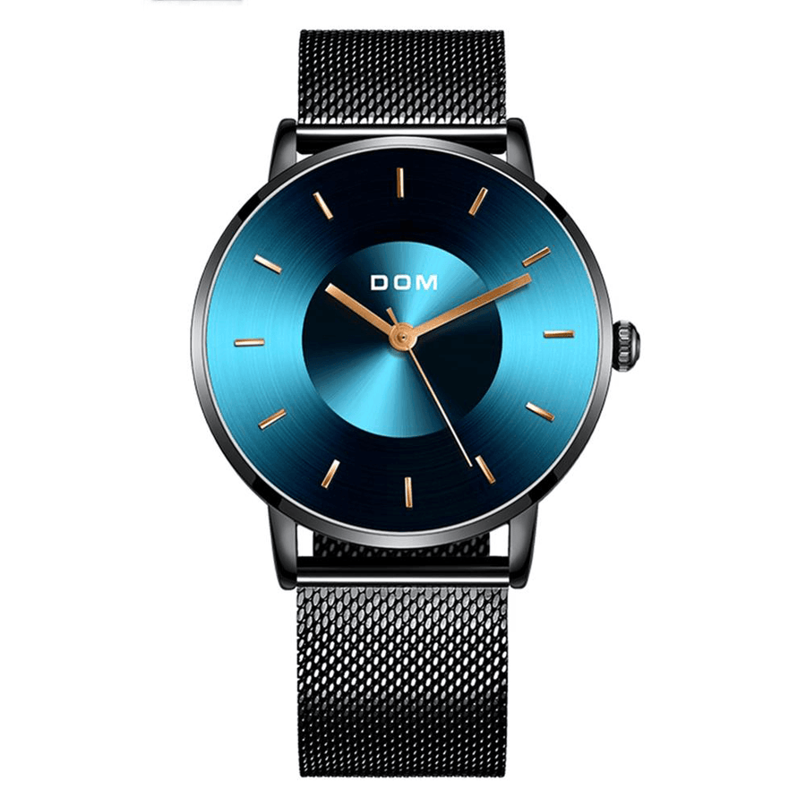 DOM M-1289BK Fashion Men Watch Light Luxury Slim Dial Waterproof Quartz Watch - MRSLM
