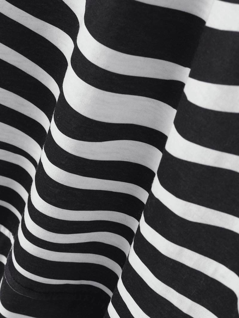 Women 3D Dog & Stripe Print O-Neck Pullover Casual Sweatshirts - MRSLM