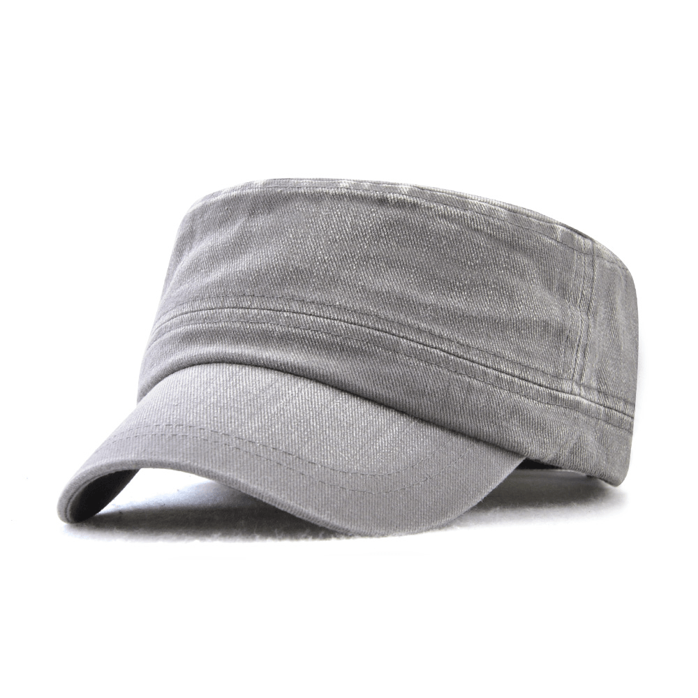 Dad Adjustable Washed Cotton Flat Hats Outdoor Military Sunscreen Visor Caps for Mens - MRSLM