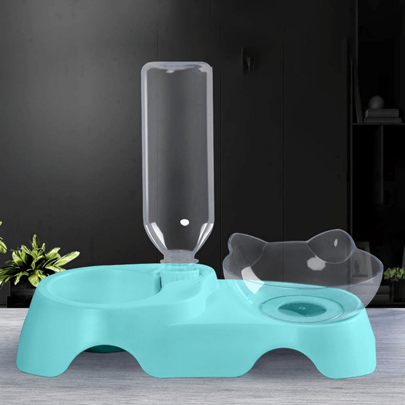 15 Degree Raised Pet Bowls Cats Food Water Feeder Plastic Tilted Elevated Bowl for Pets Care - MRSLM