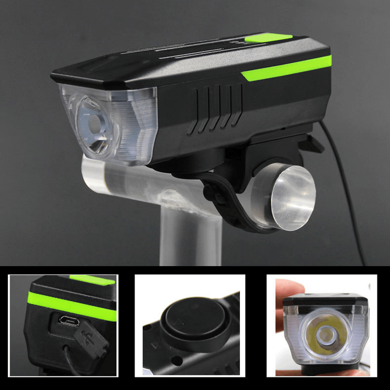 XANES® XL39 600LM 2 in 1 140Db Horn Bike Front Light USB Rechargeable 3 Modes Waterproof Warning Night Light - MRSLM