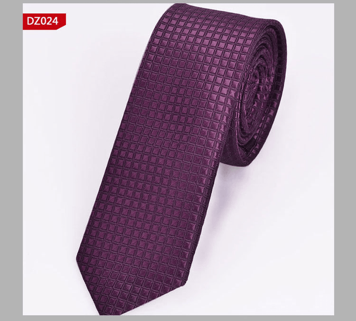 British Style Polyester Yarn Dyed Male 5Cm Narrow Tie - MRSLM