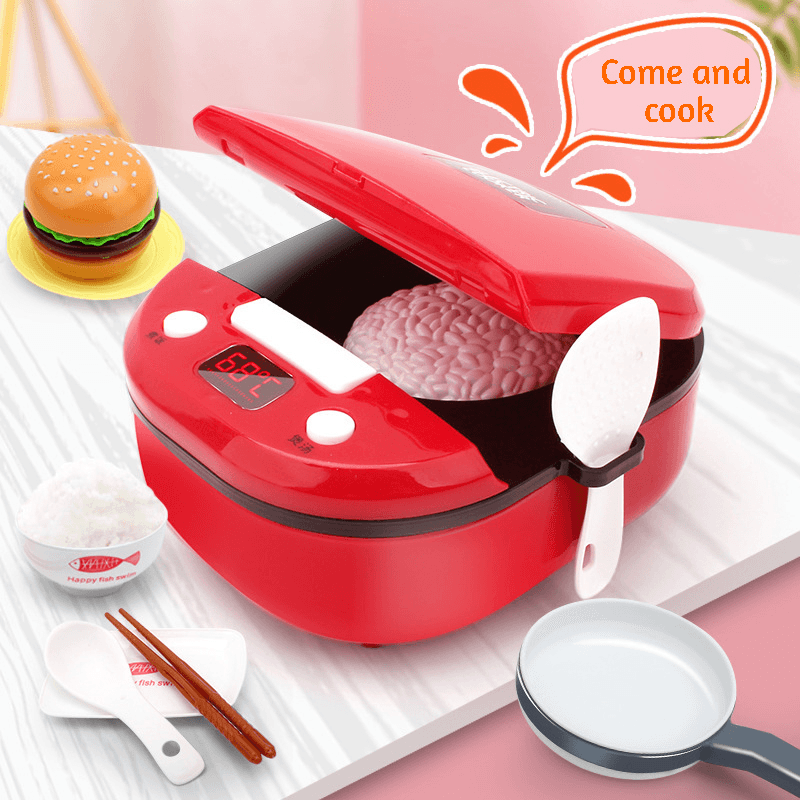 Children Play House Kitchen Toys Simulation Kitchenware Early Education Learning Kit Girl Cooking Rice Cooker Toy Kids Kitchen - MRSLM