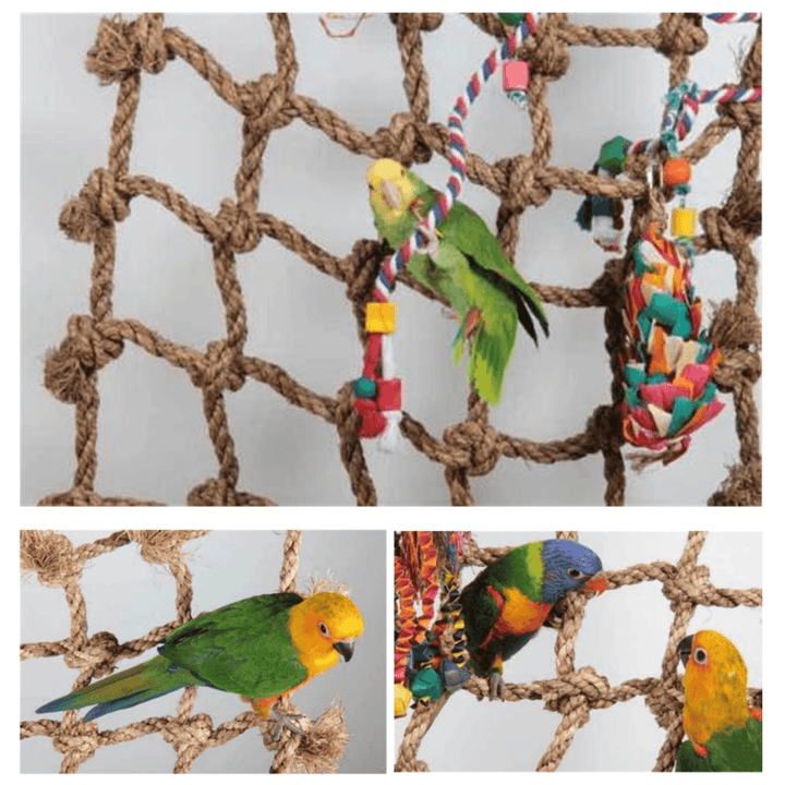 Parrot Bird Cage Toy Game Hanging Rope Climbing Buckles Swing Ladder Birds Toys - MRSLM