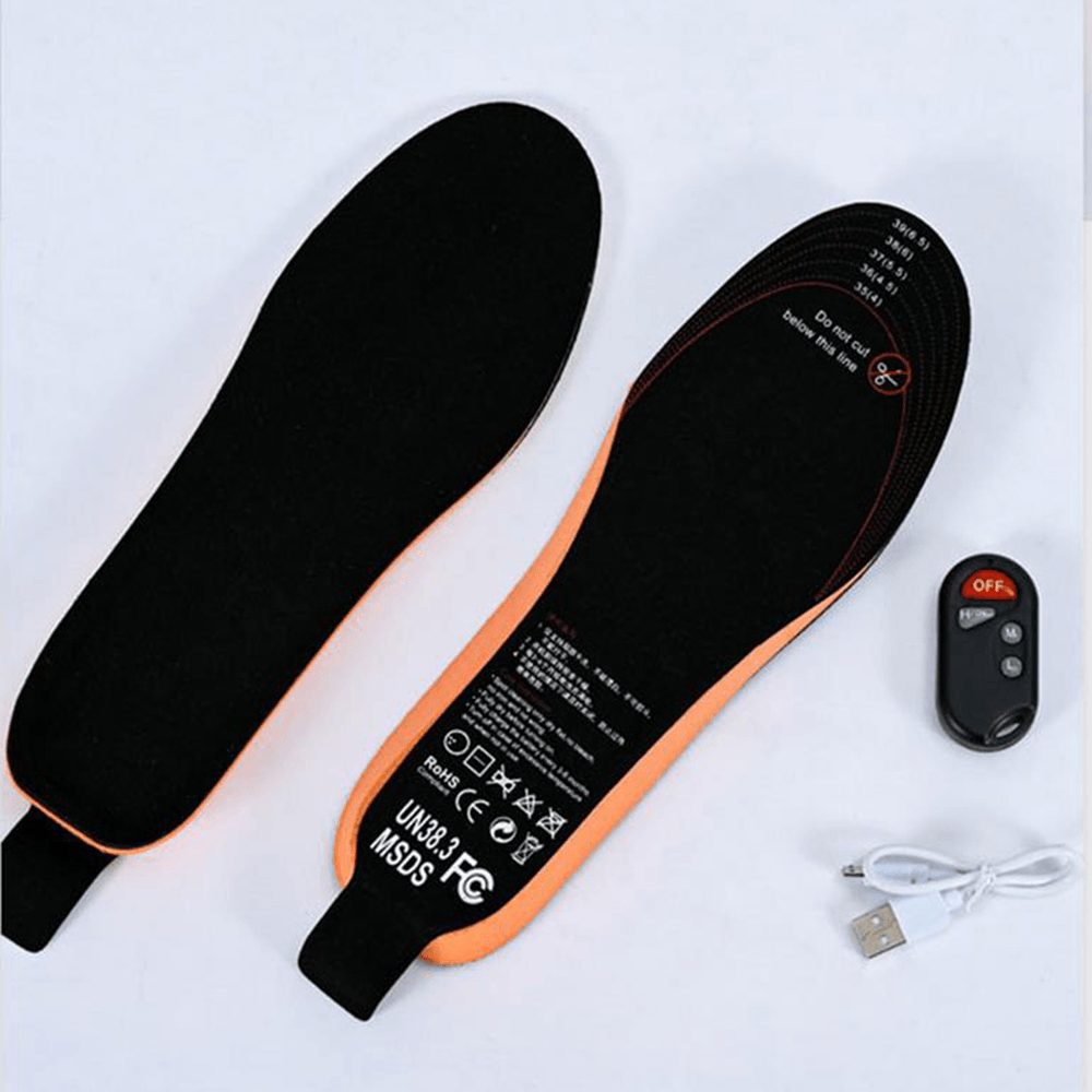 Intelligent Remote Heating Insole USB Charging 3 Model Adjustable Electric Heating Insole Cutable Foot Warmer - MRSLM
