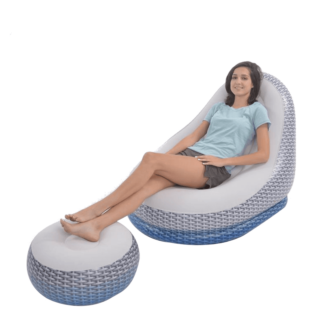 Foldable Lazy Sofa Inflatable Recliner Flocking Couch Pads for Home - MRSLM