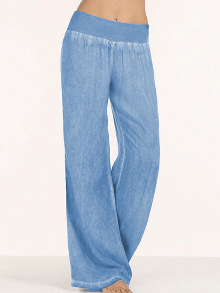 Women Yoga Solid Long Straight Pants - MRSLM