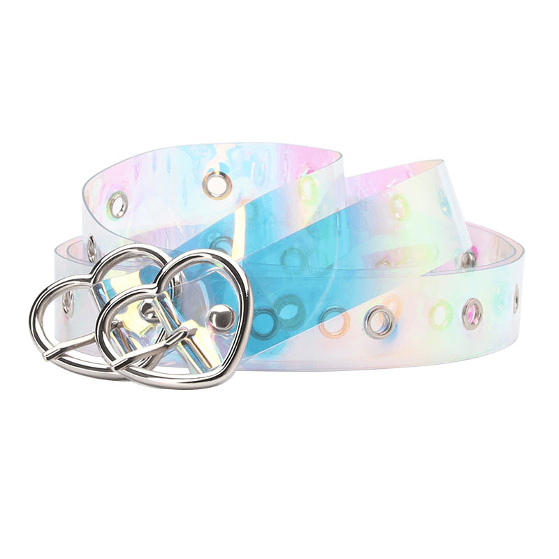 Explosive Pvc Transparent Colorful Eye Belt, Trendy All-Match Women'S Decorative Belt - MRSLM