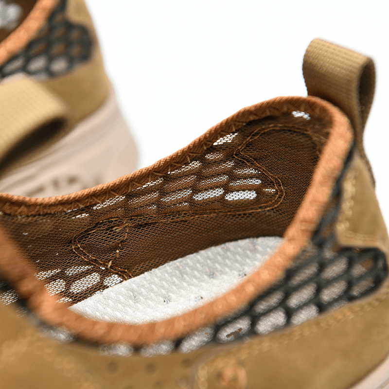 Men Mesh Toe Protected Breathable Slip Resistant Soft Casual Shoes - MRSLM