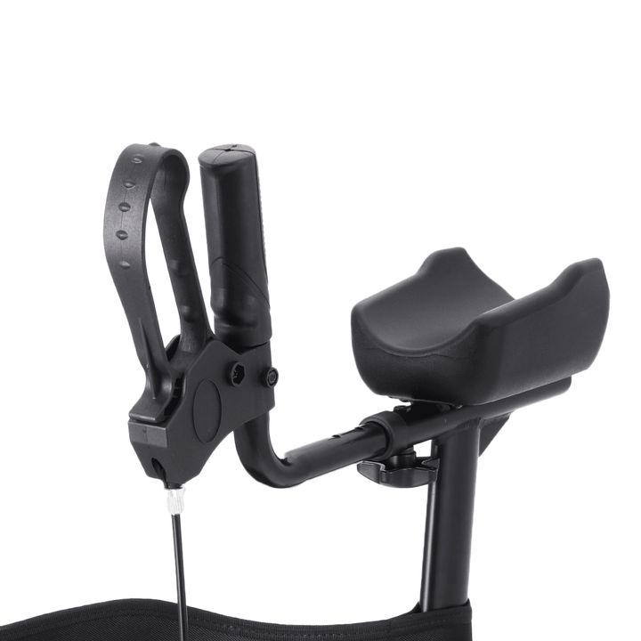 4 Wheel Seat Rolling Walker Chair Rollator Foldable Adjustable Elderly Aid Backrest - MRSLM
