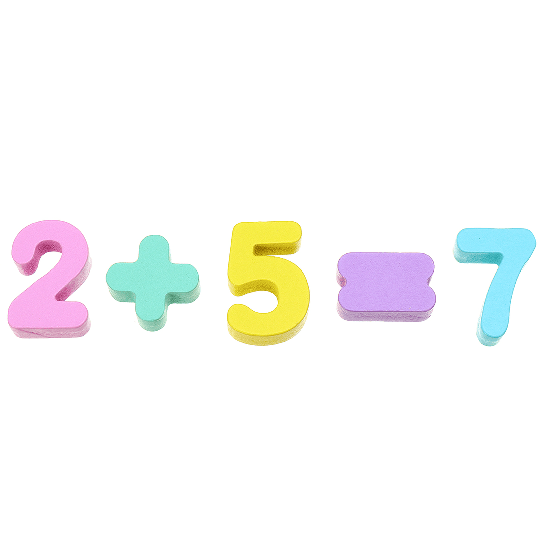 Kids Wooden Math Puzzle Toys Numbers Learning Hand-Eye Coordination Educational Games - MRSLM