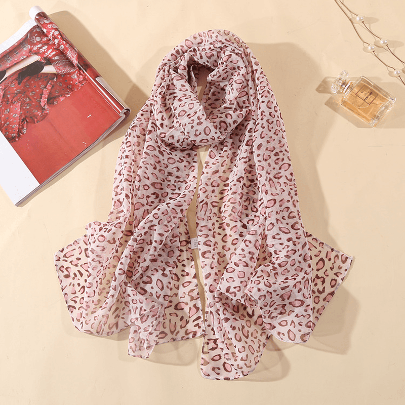 Leopard Chiffon Scarf Ladies Thin Shawl - MRSLM